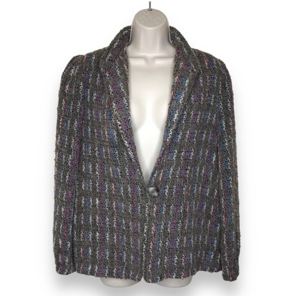 Vintage DK Gold by Donnkenny Mohair Blend Boucle Single Button Jacket Womens 14